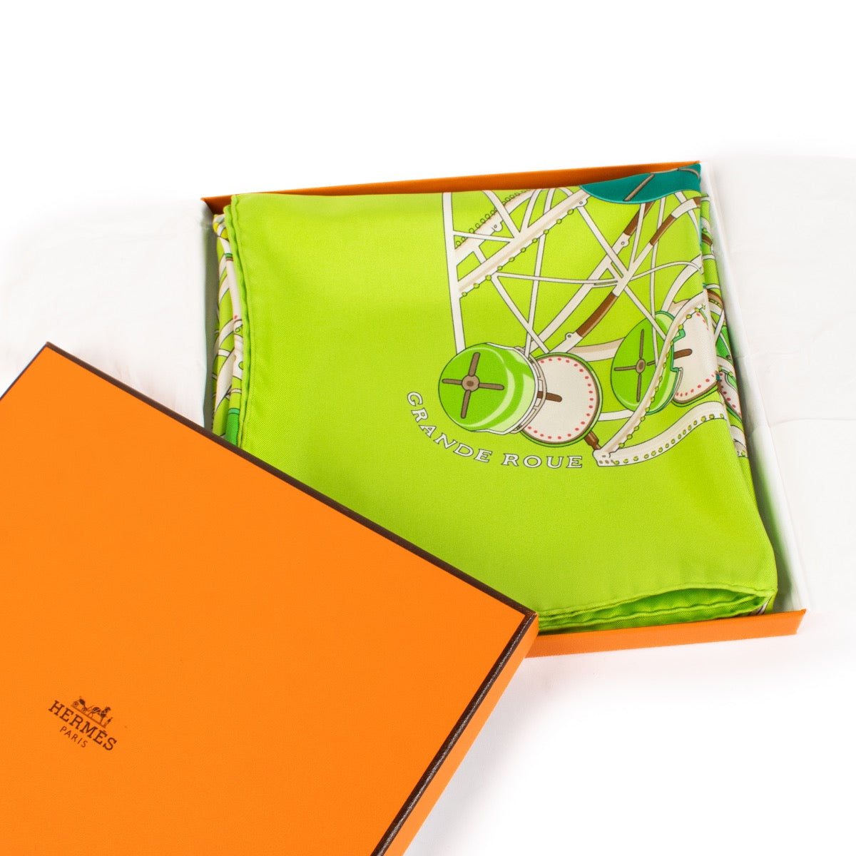 shop 100% authentic second hand Hermès Grande Roue Silk Scarf on Labellov.com