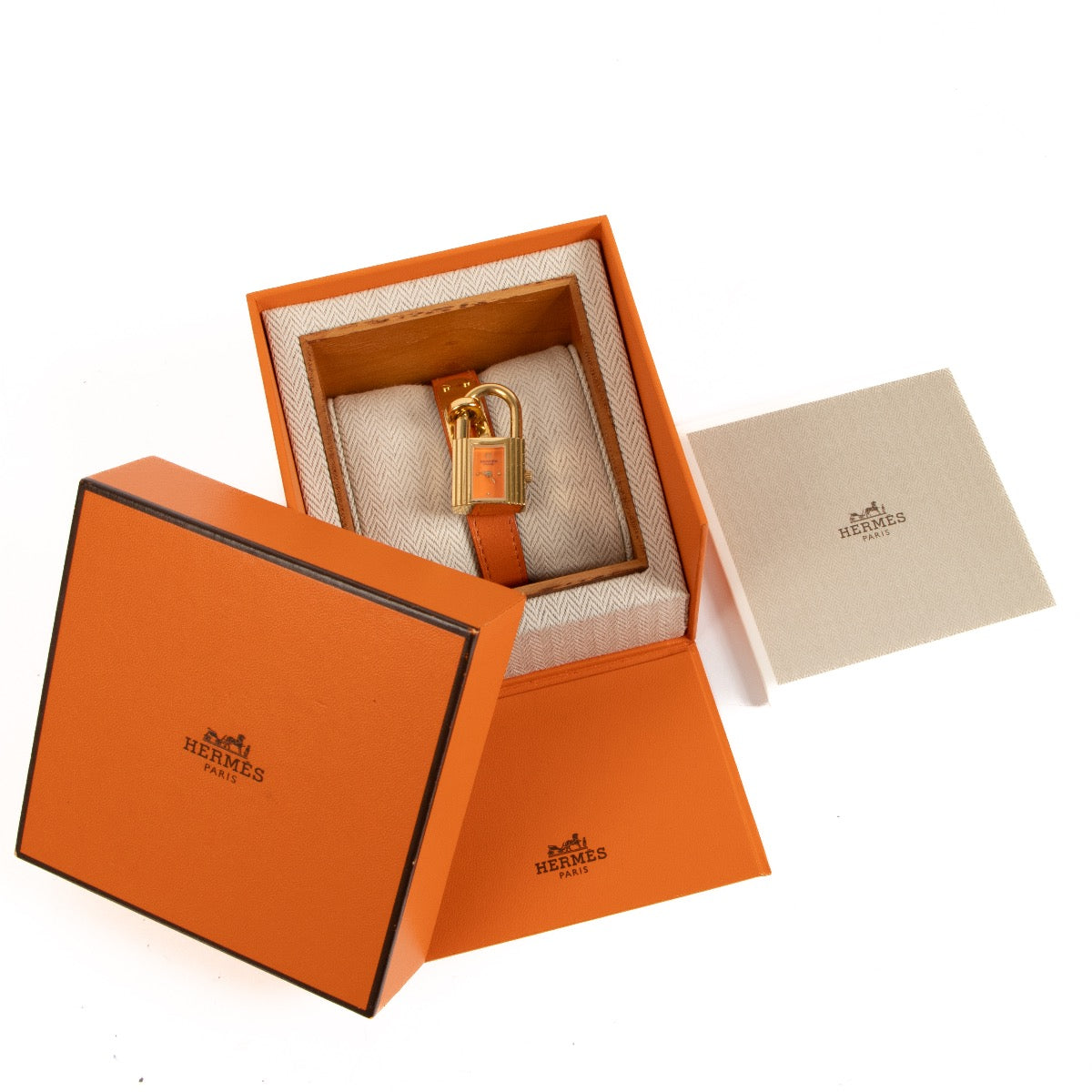 Shop safe online at Labellov in Antwerp, Brussels and Knokke this 100% authentic second hand Hermès Orange Gold Kelly watch