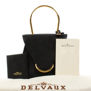Delvaux Black Leather Ut Top Handle Bag