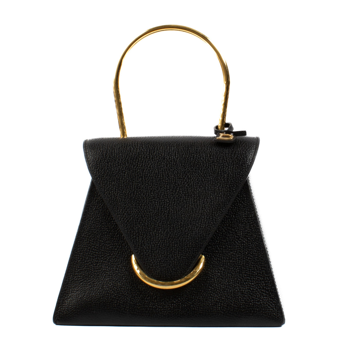 Delvaux Black Leather Ut Top Handle Bag