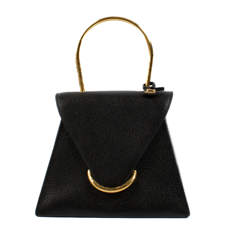 Delvaux Black Leather Ut Top Handle Bag