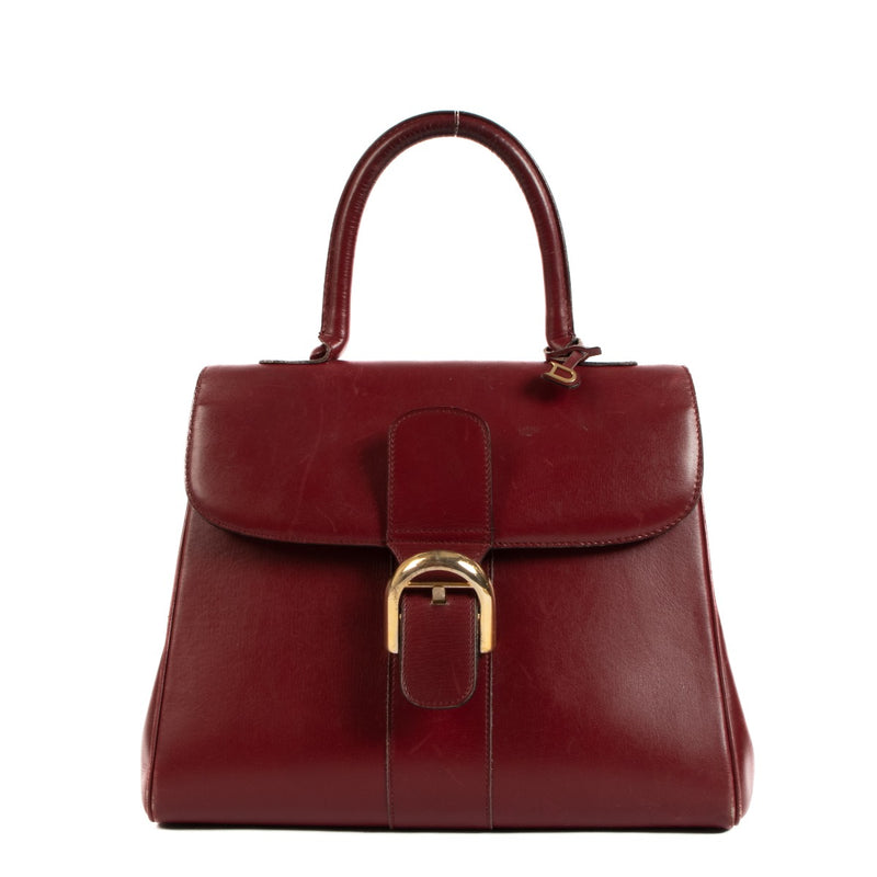 Delvaux Brillant MM Vintage Burgundy Box Calf