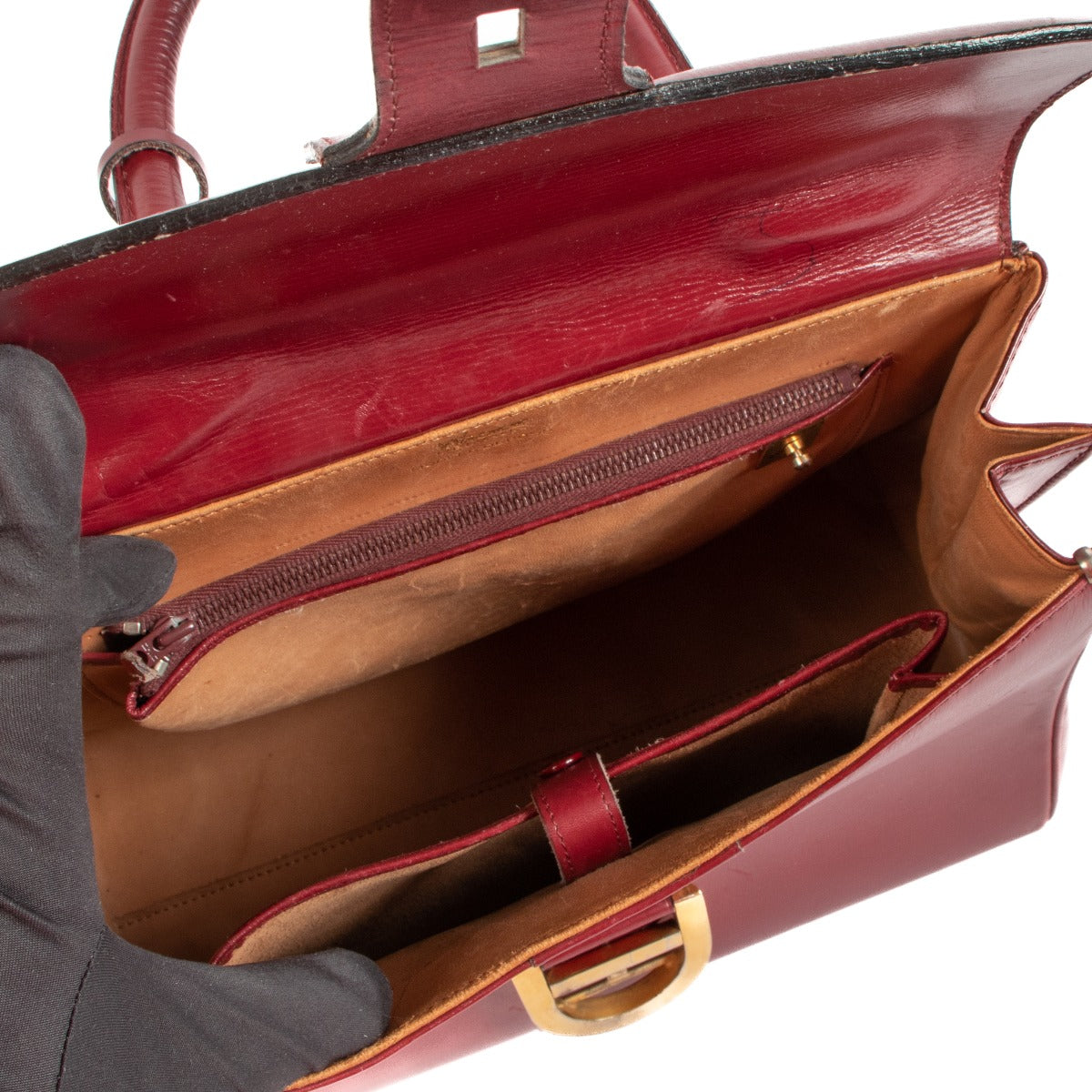 Delvaux Brillant MM Vintage Burgundy Box Calf