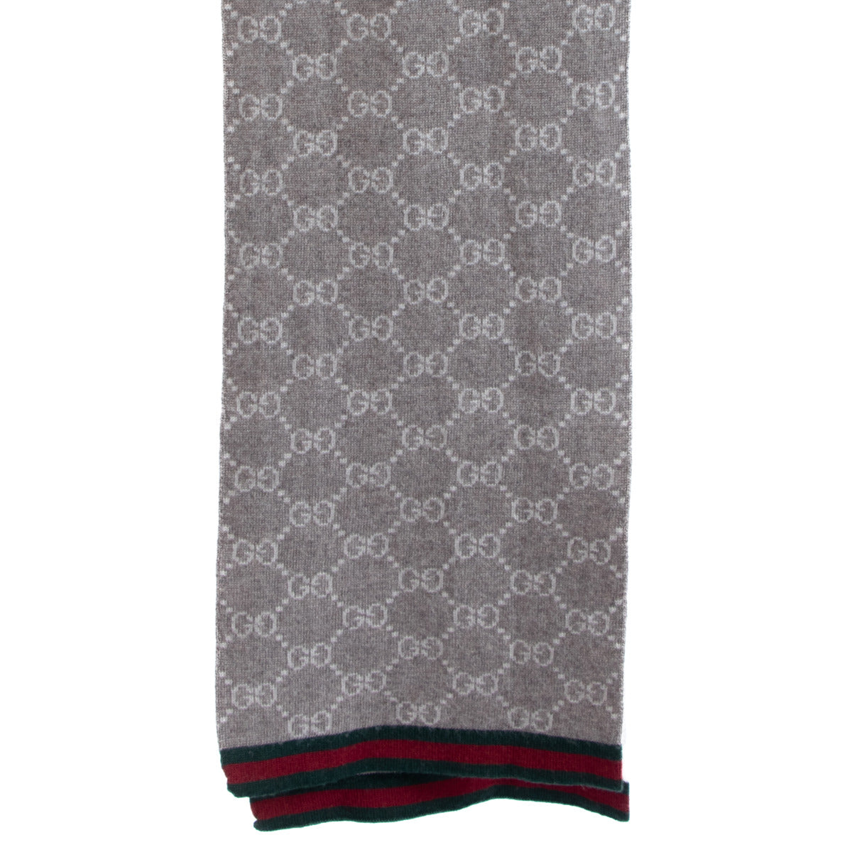 Gucci Grey GG Monogram Wool Scarf