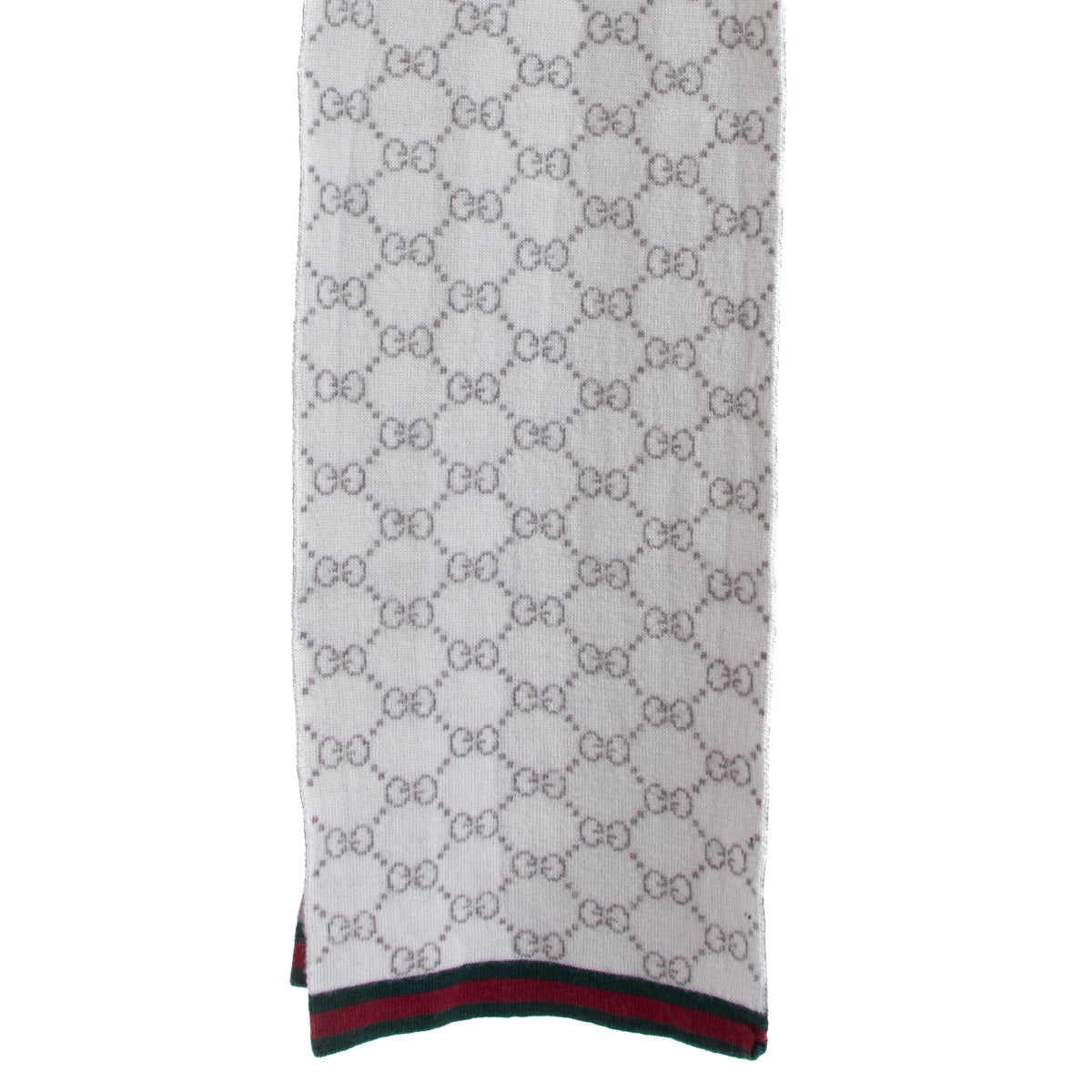 Gucci Grey GG Monogram Wool Scarf