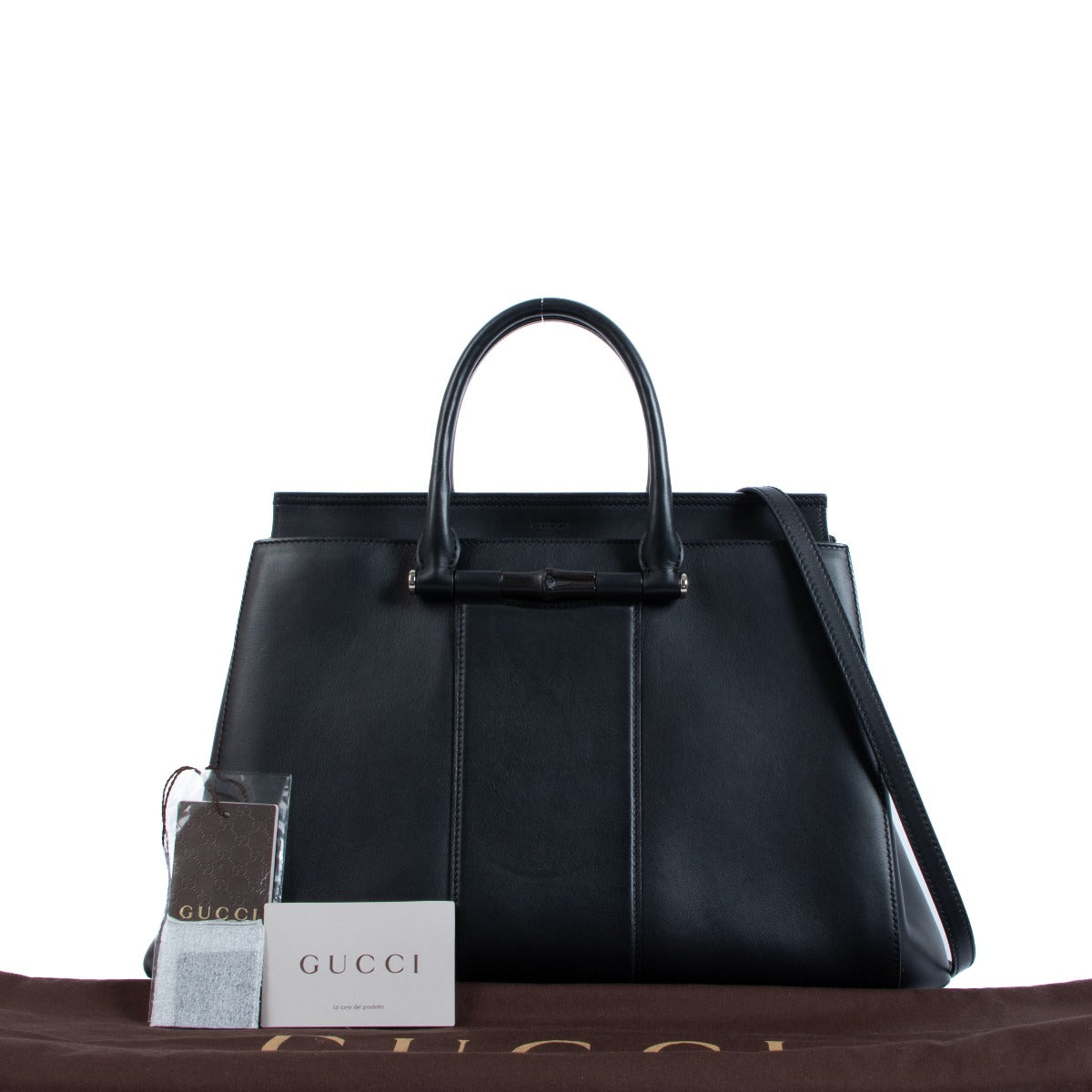 Gucci Zwarte Lady Bamboo Tote Tas