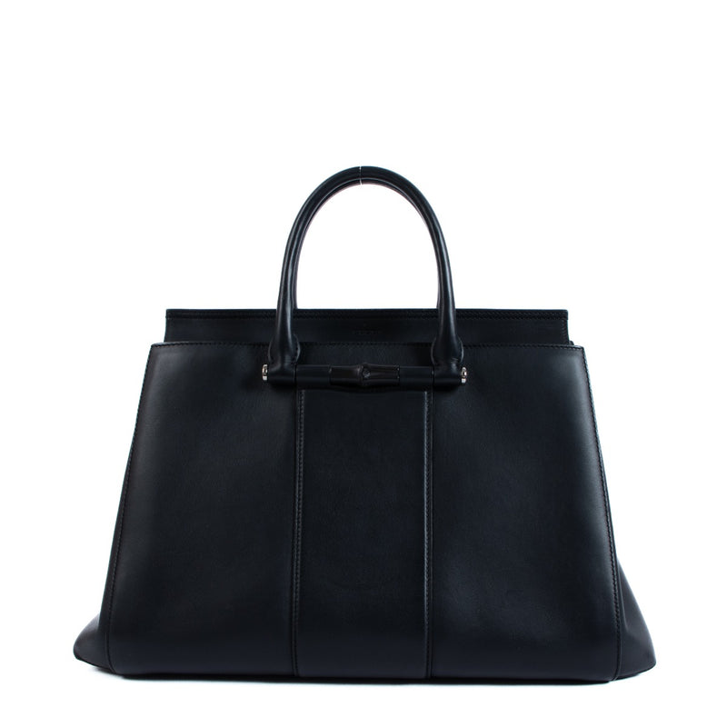 Gucci Black Lady Bamboo Tote Bag