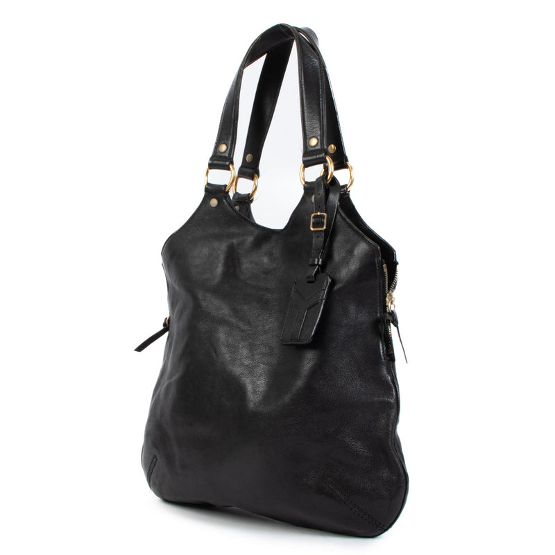 Yves Saint Laurent Zwart Kalfsleer Kleine Tribute Tote Bag