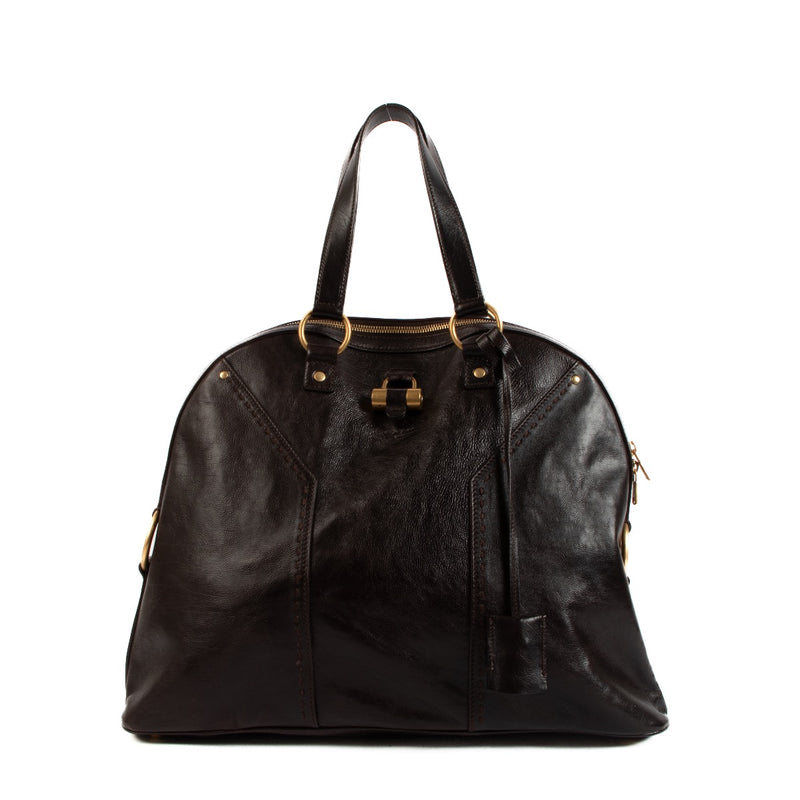 Shop safe online at Labellov in Antwerp this 100% authentic second hand Saint Laurent Black Patent Leather Muse Top Handel