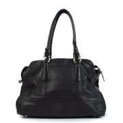 Ferragamo Black Grained Leather Shoulder Bag