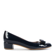 Salvatore Ferragamo Oxford Blue Patent Leather Bow Pump