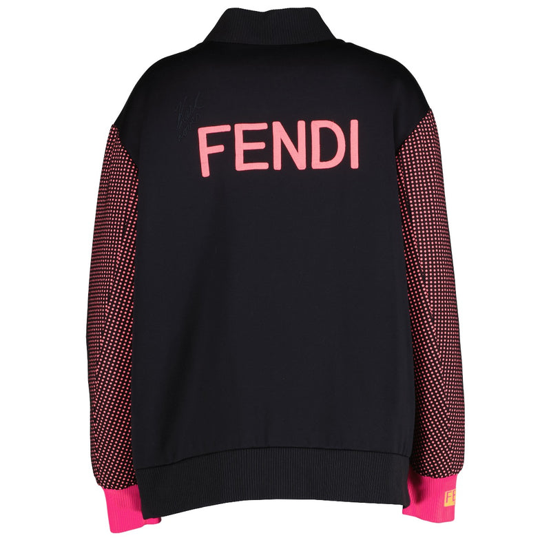 Fendi Zwart En Roze Bomberjack - Maat IT42