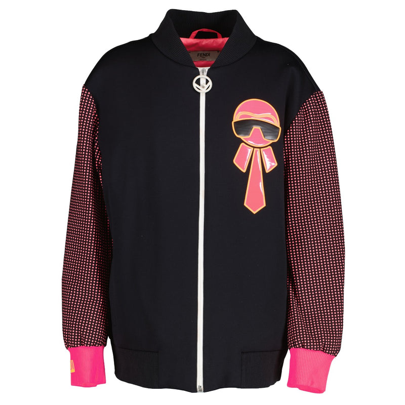 Fendi Zwart En Roze Bomberjack - Maat IT42