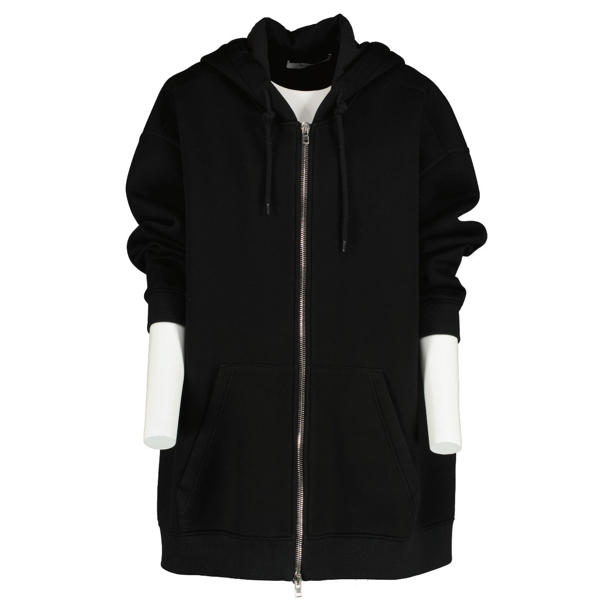 Givenchy Black Neoprene Logo Oversized Zip-Up Hoodie