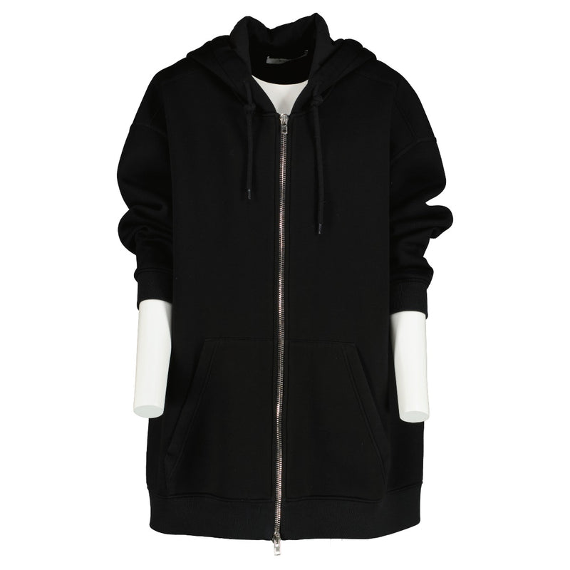 Givenchy Black Neoprene Logo Oversized Zip-Up Hoodie