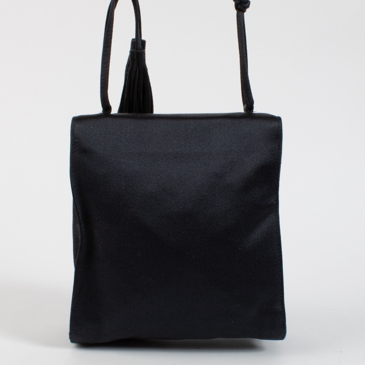 Authentic second hand Prada Black Satin Tassel Crossbody Bag on Labellov.com