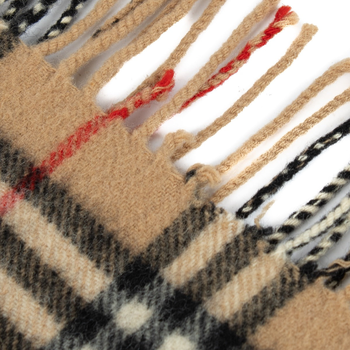 Burberry Vintage Beige Wool/Cashmere Check Scarf