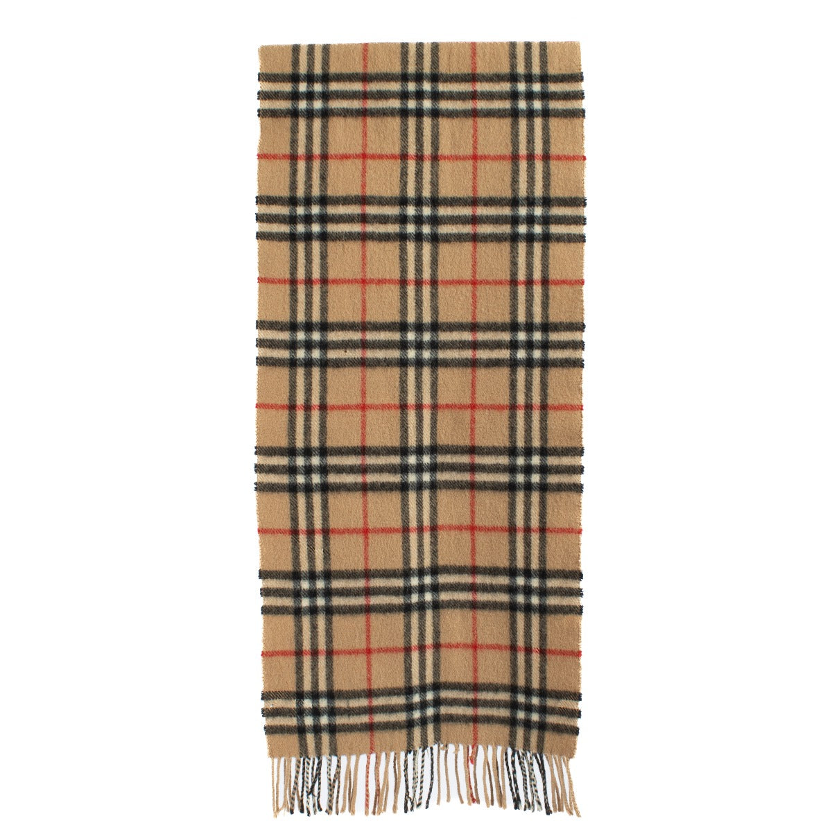 Burberry Vintage Beige Wool/Cashmere Check Scarf