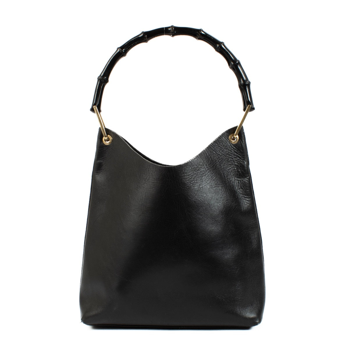 shop 100% authentic second hand Gucci Black Leather Bamboo Top Handle Bag on Labellov.com