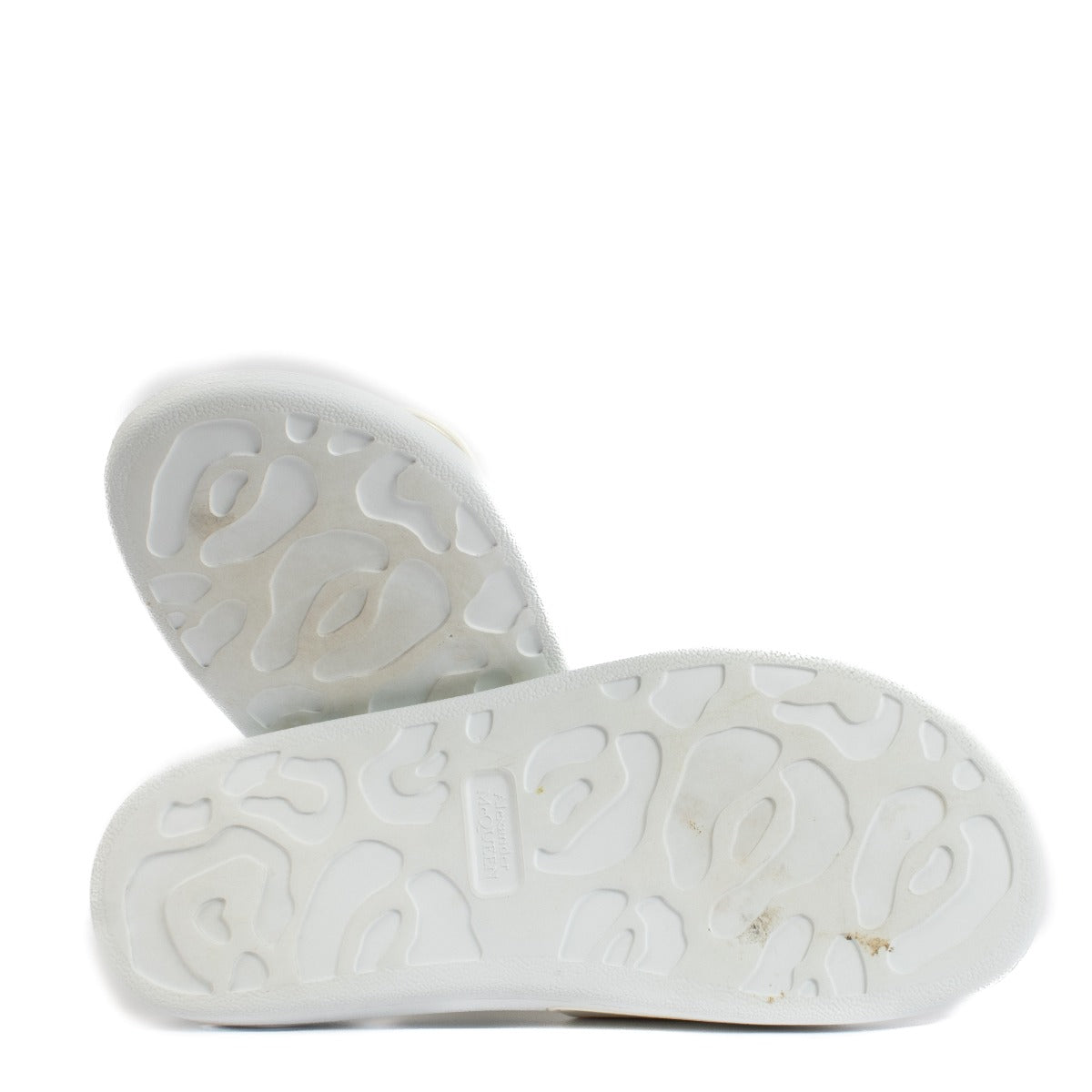 Alexander McQueen White Leather Logo Sandals - Size 38,5