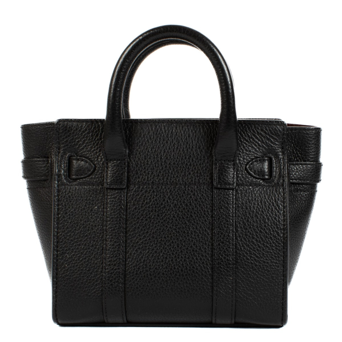 Sac Bayswater micro zippé en cuir grainé noir Mulberry