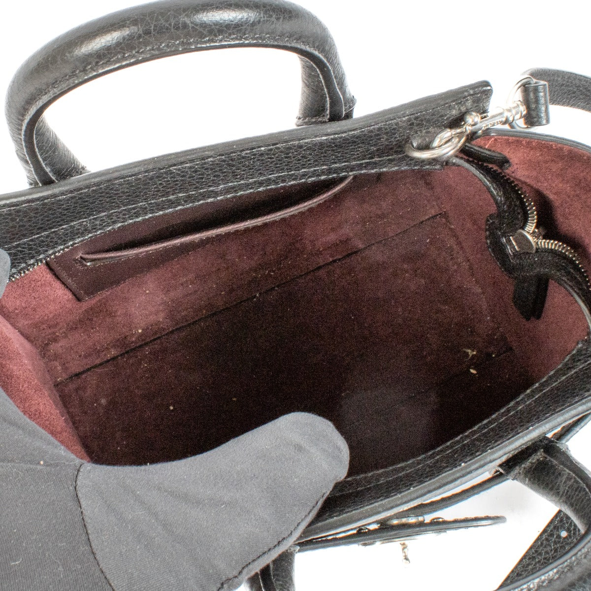 Sac Bayswater micro zippé en cuir grainé noir Mulberry