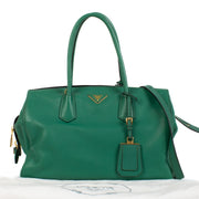 Prada Mango Green Vitello Grain Tote Bag