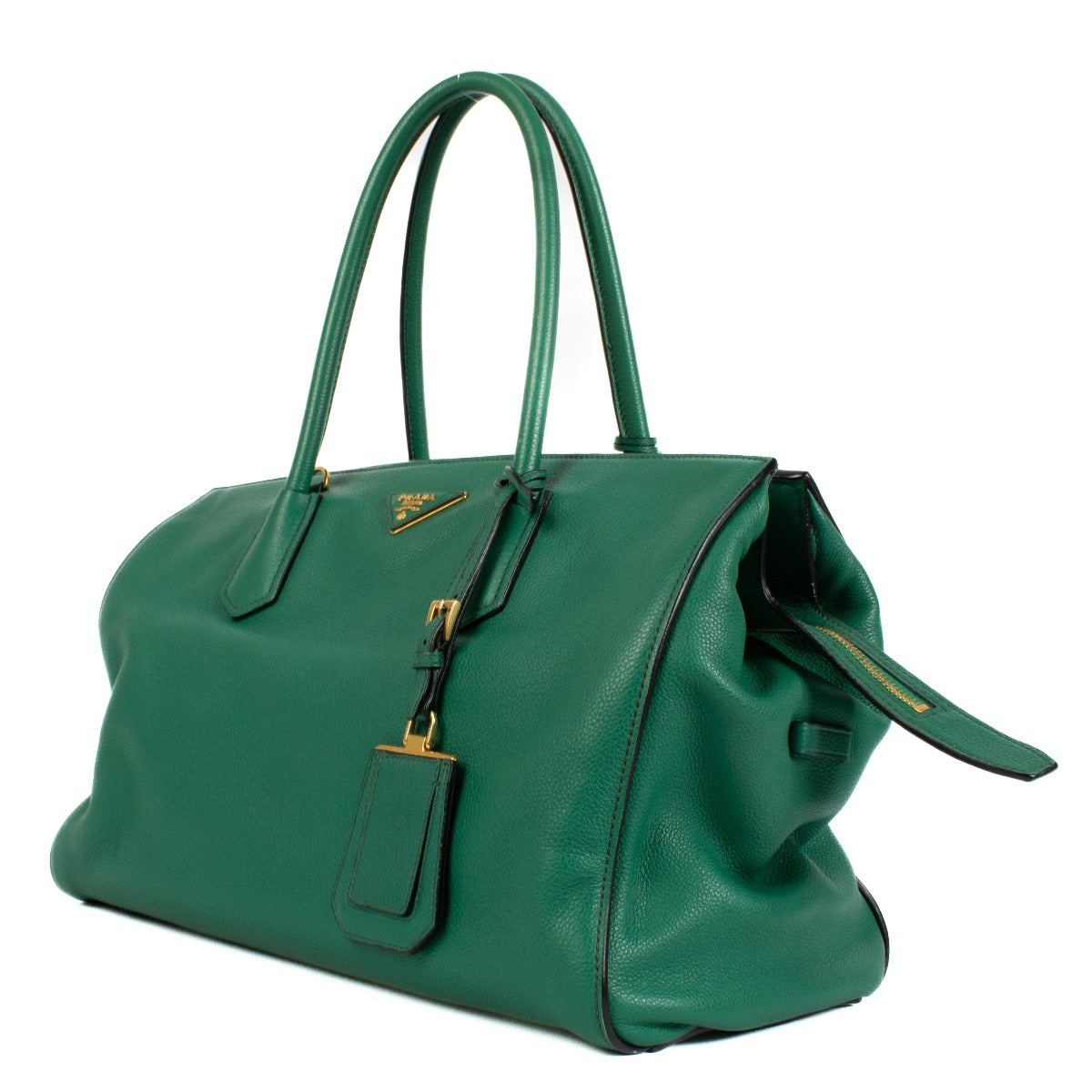 Prada Mango Groen Vitello Grain Shopper