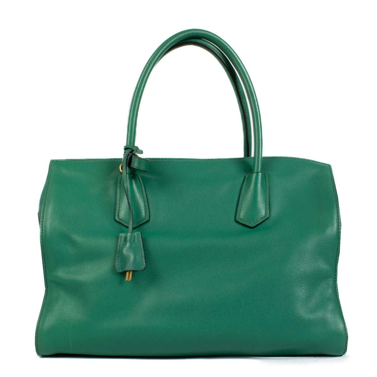 Prada Mango Groen Vitello Grain Shopper