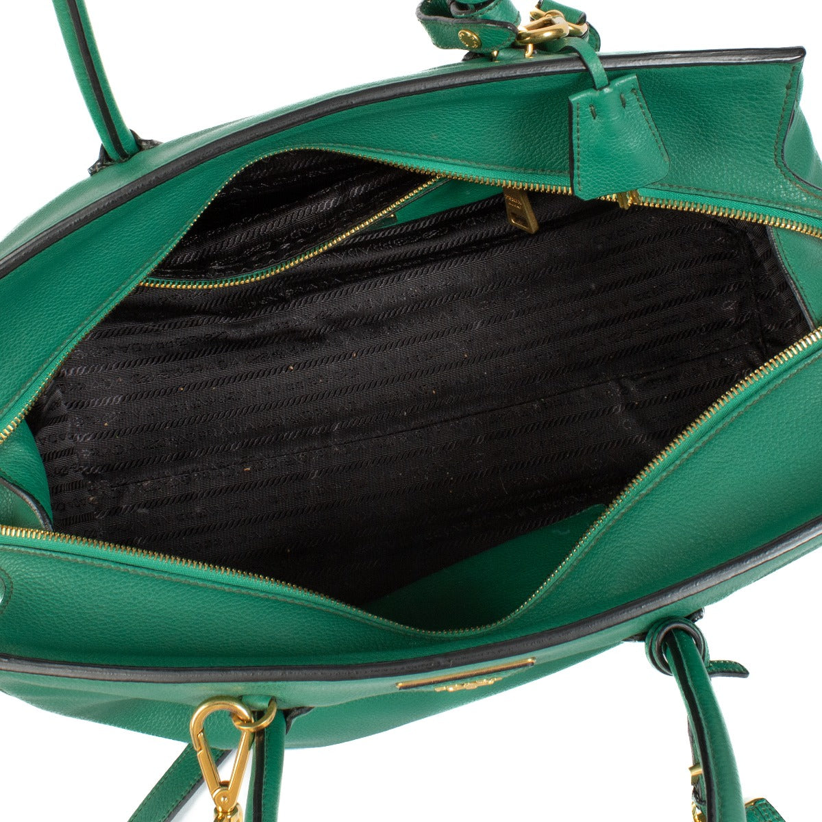 Prada Mango Groen Vitello Grain Shopper