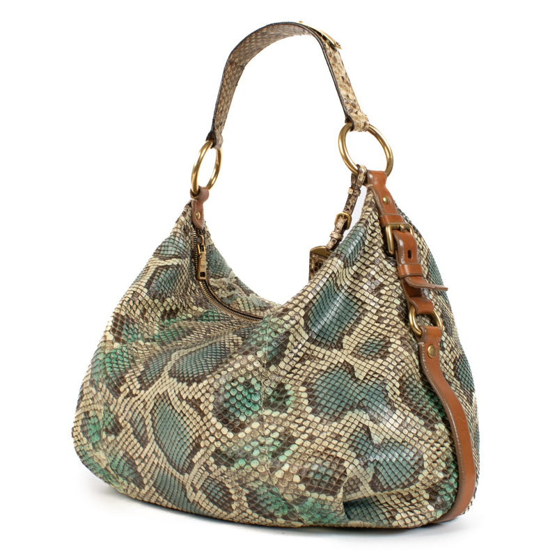Prada Azzurro Python Hobo Tas