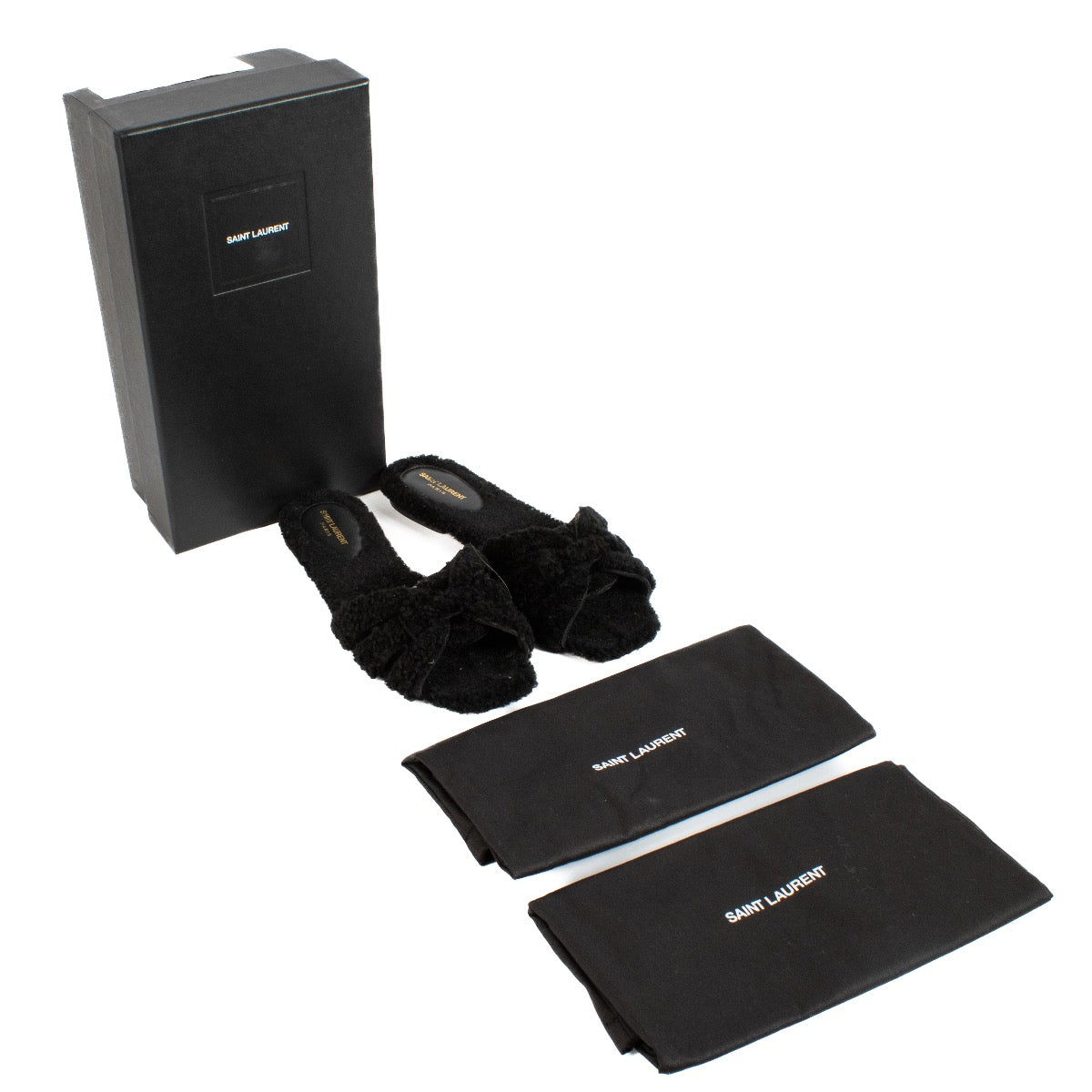 shop 100% authentic second hand Saint Laurent Black Tribute Slides - Size 38 1/2 on Labellov.com