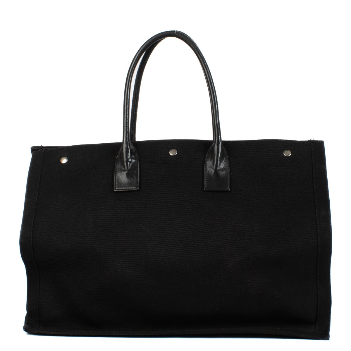 Saint Laurent Black Canvas Rive Gauche Tote Bag