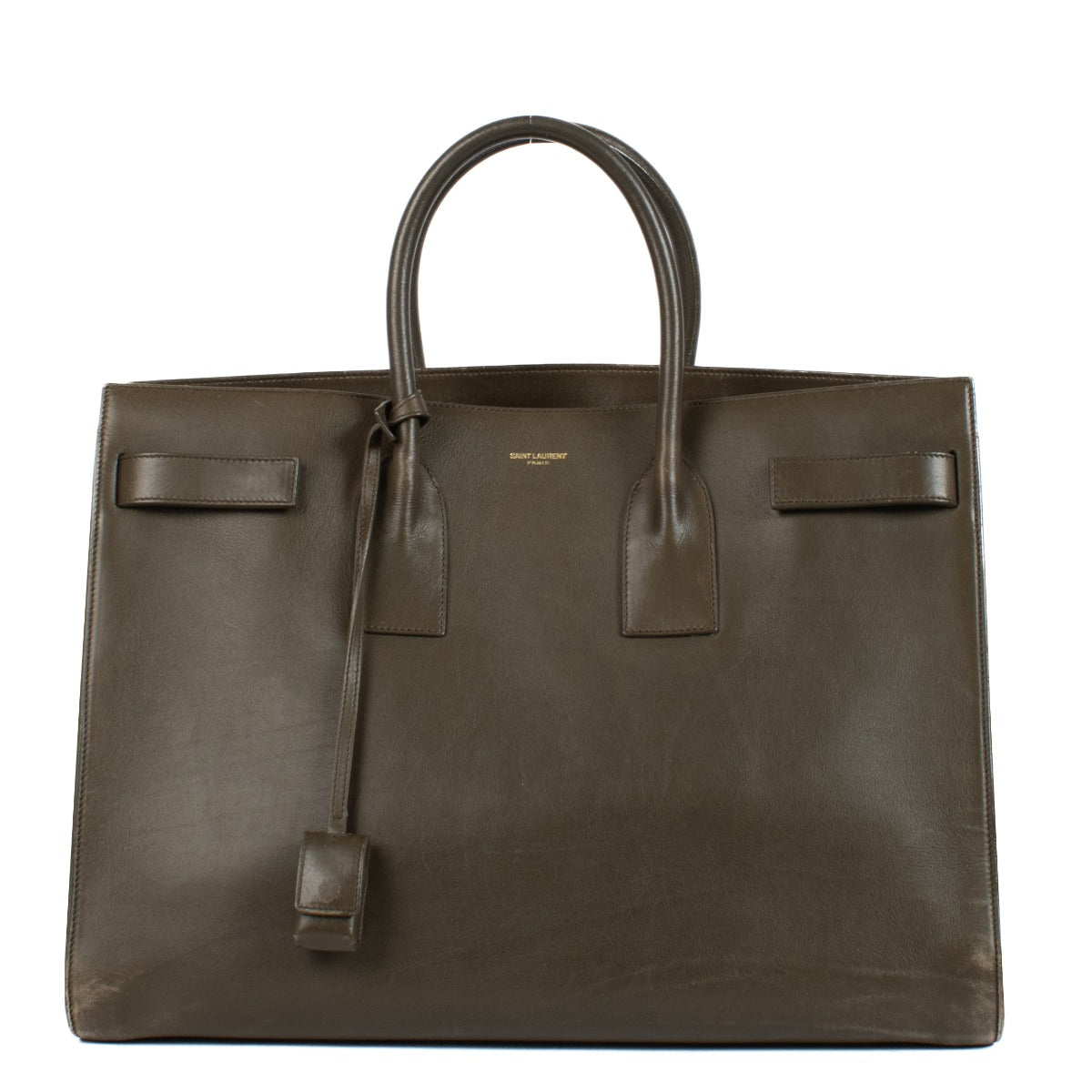 Saint Laurent Khaki Green Large Sac de Jour Bag