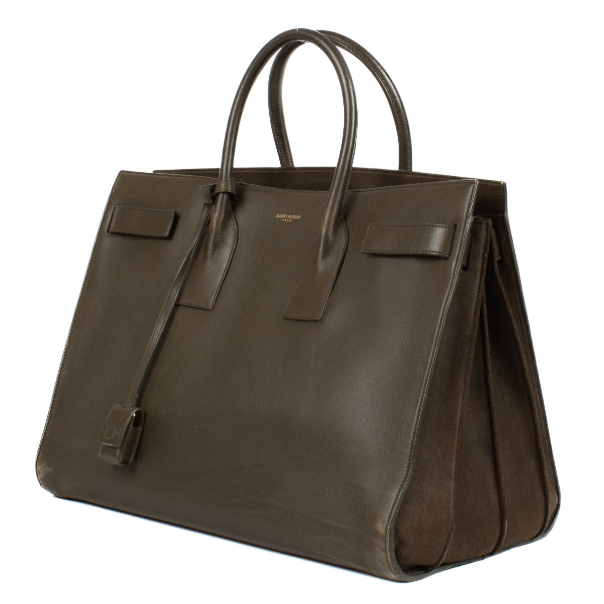 Saint Laurent Khaki Green Large Sac de Jour Bag