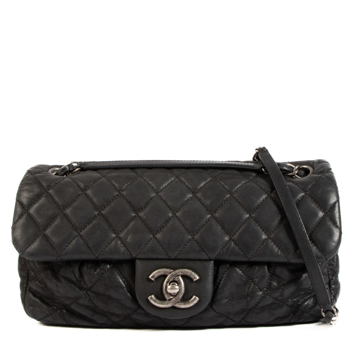 Chanel Black Irisident Calf Classic Flap Bag