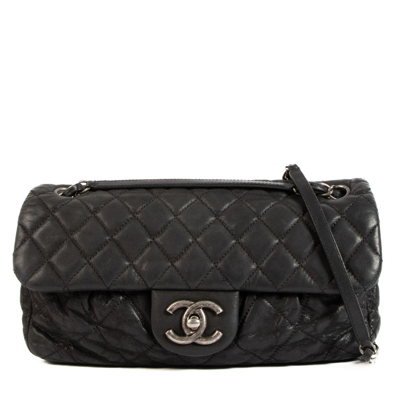 Chanel Black Irisident Calf Classic Flap Bag