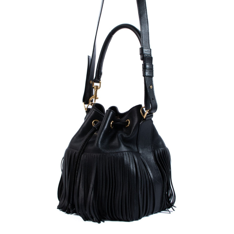 Saint Laurent Emmanuelle Kleine Franje Bucket Bag