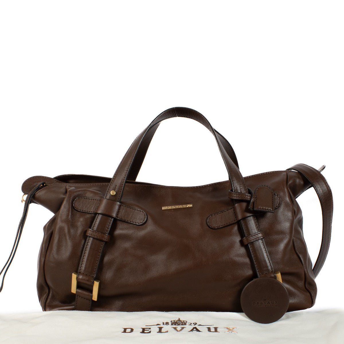 Shop safe online at Labellov in Antwerp, Brussels and Knokke this 100% authentic second hand Delvaux Brown St. Germain Top Handle Bag