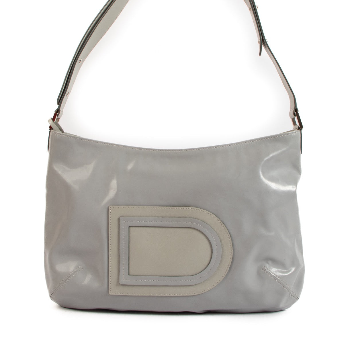 Delvaux Grey Louise Besace Miroir Crossbody Bag for the best price at Labellov secondhand luxury in Antwerp.
