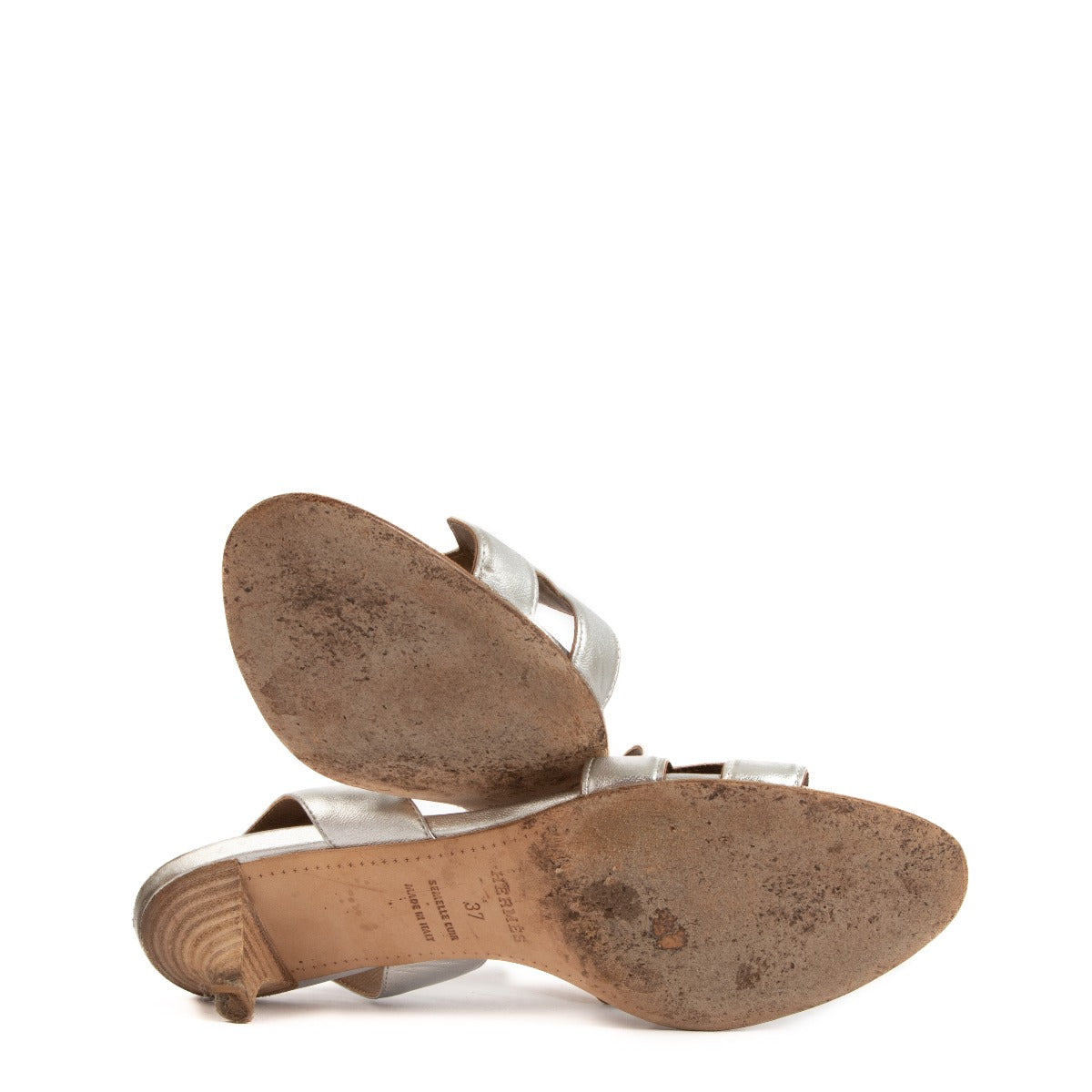 Hermès Silver Premiere Sandals - size 37