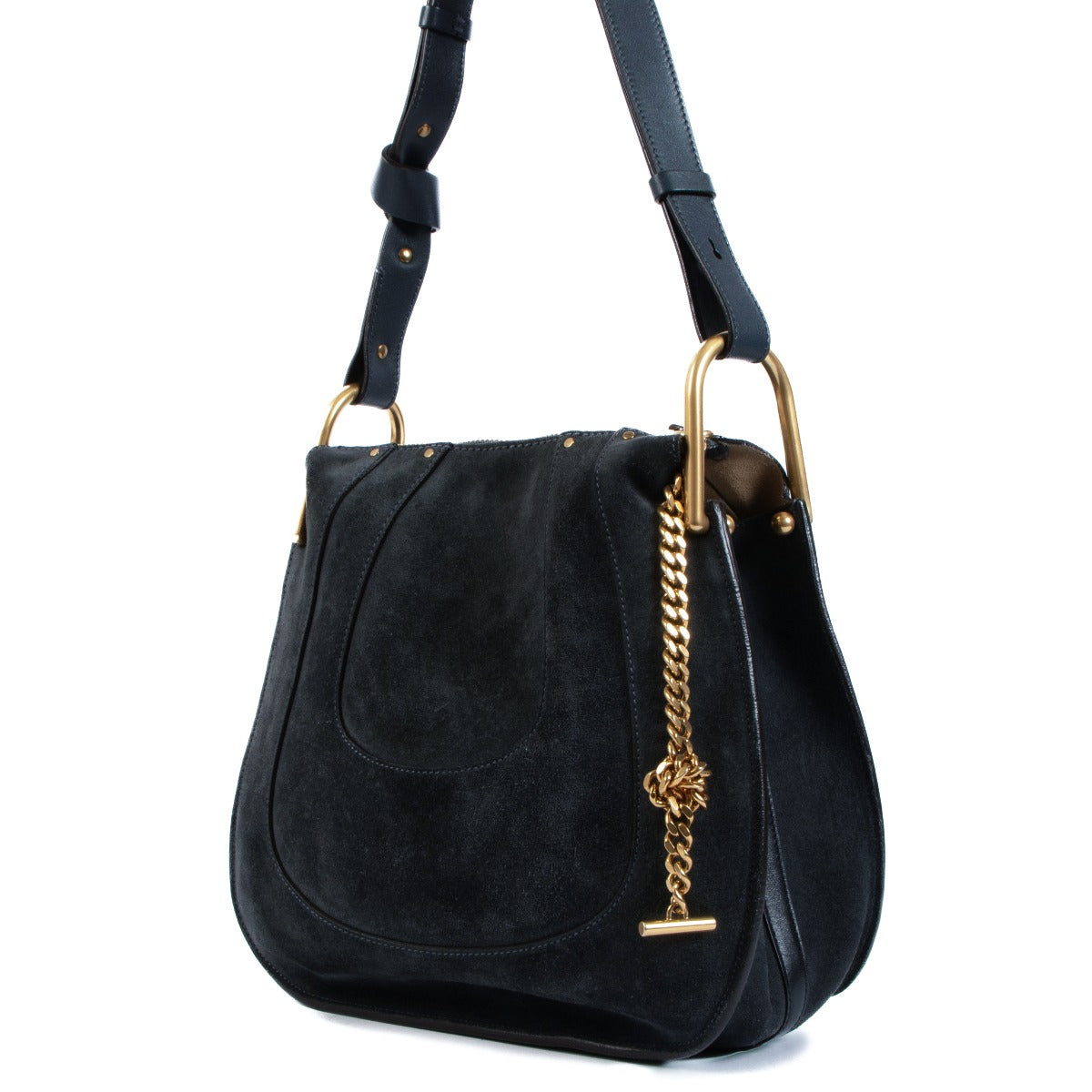 Chloé, Hayley, Petrol, Suede, Hobo Bag, Labellov, Antwerp, Preloved, Fashion, Designer,