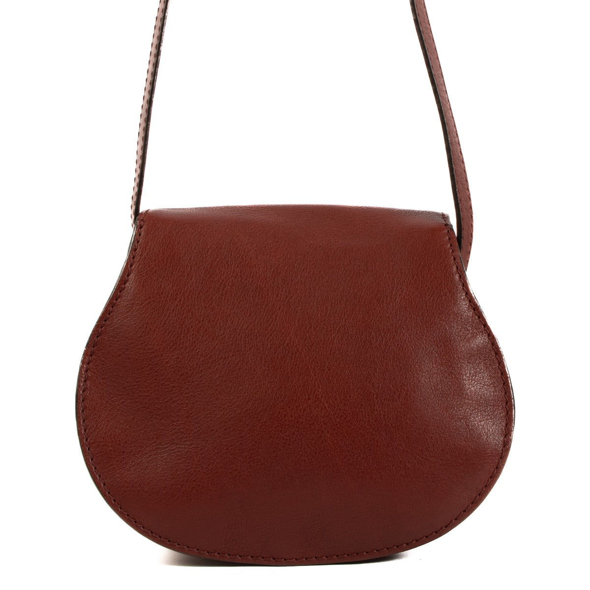 Sac Marcie petit modèle avec surpiqûres sellier Chloé en cuir bordeaux