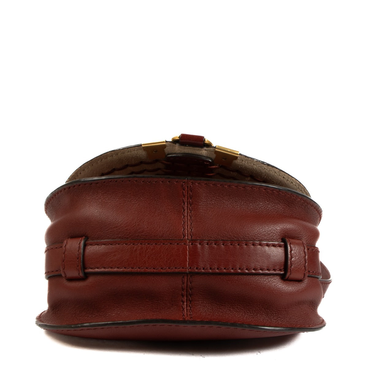 Sac Marcie petit modèle avec surpiqûres sellier Chloé en cuir bordeaux
