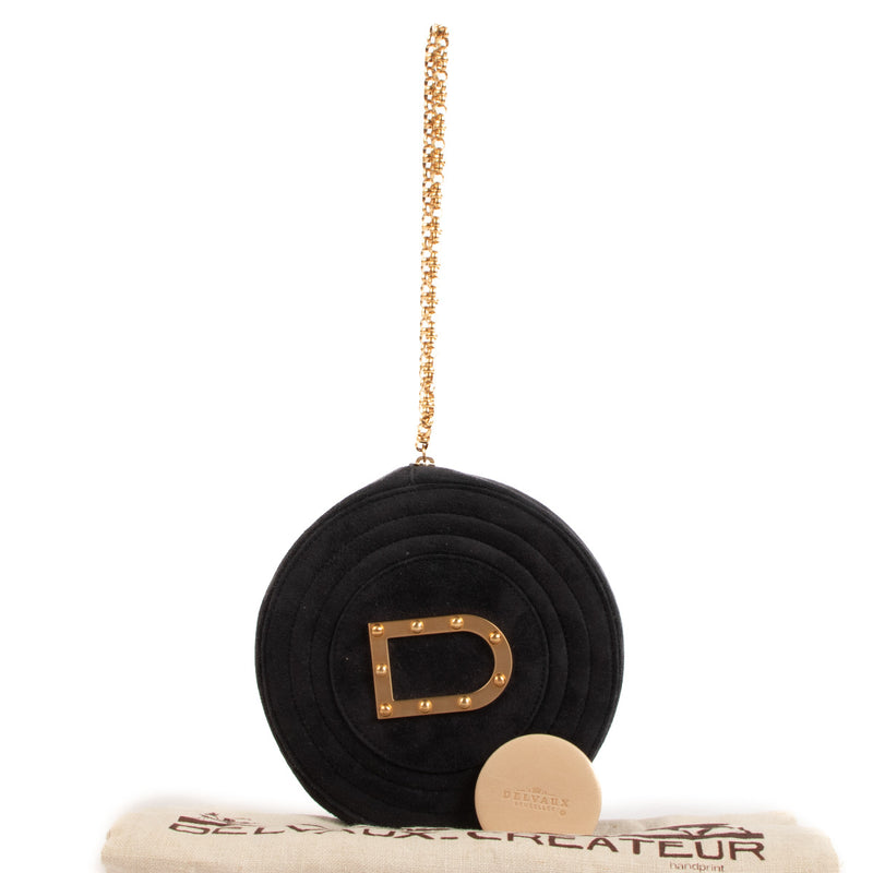 Delvaux Deep Blue Ronde Suède Clutch