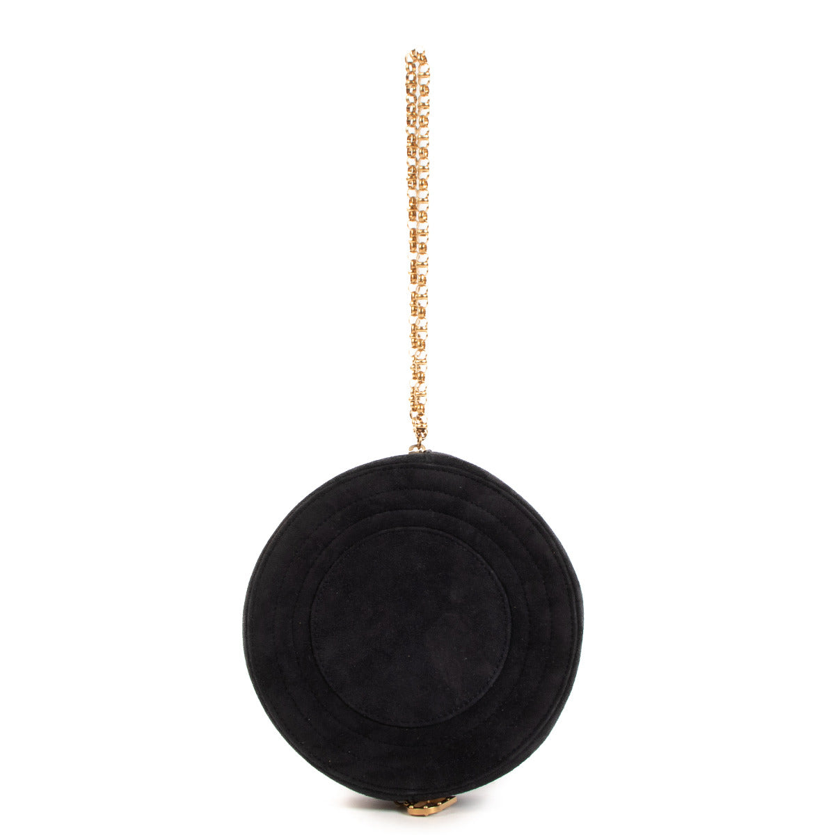 Delvaux Deep Blue Round Suede Clutch