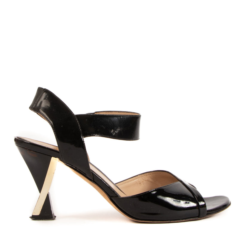 Fendi Zwarte Lakleren Sandalen - Maat 38