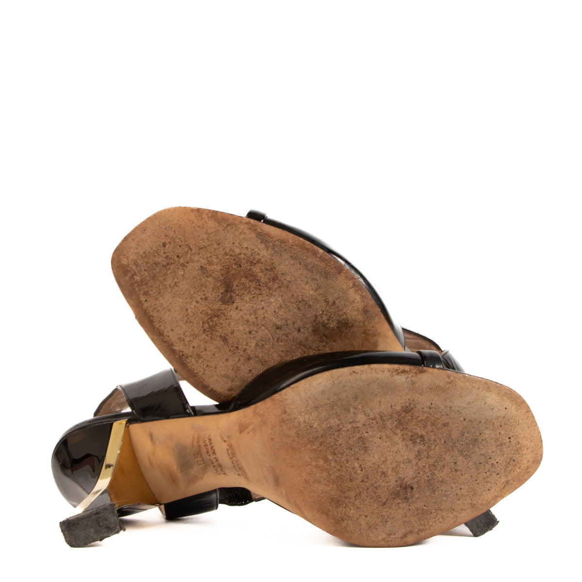 Sandales en cuir verni noir Fendi - Taille 38