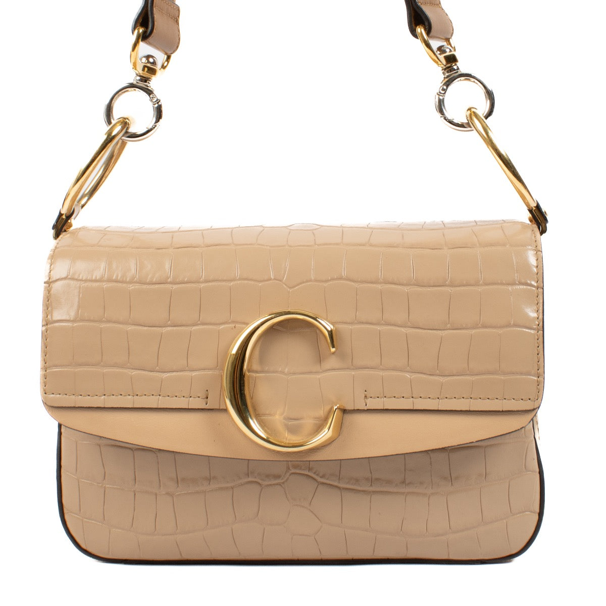 shop 100% authentic second hand Chloé Beige Crocodile Embossed Small C Bag on Labellov.com