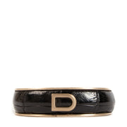 Buy an authentic Delvaux Black Crocodile Bangle Bracelet on LabelLov.com